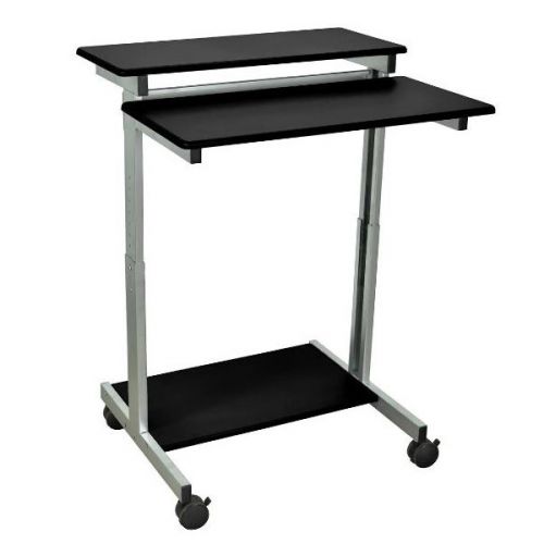 Luxor 31.5W x 23.6D Mobile Stand-Up Computer Desk Presentation Cart, Black