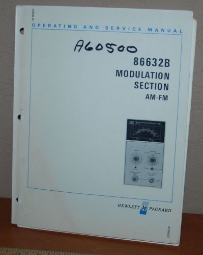 86632B MODULATION SECTION AM-FM OPERATING AND SERVICE MANUAL (AD5)