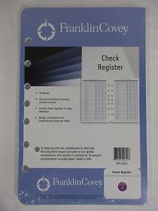 NEW Classic Franklin Covey Check Register Record Refill Pages Planner 7 Habits