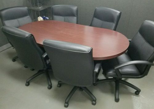 6&#039; conference table and 6 chairs- black