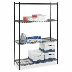 Lorell Starter Shelving Unit,4 Shelves/4 Posts,36&#034;x24&#034;x72&#034;,BK (LLR69145)