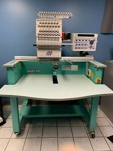 2002 Tajima TFMXC1501 Commercial 15 Needle Single Head Embroidery Machine