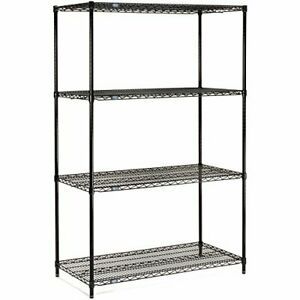 Nexel Adjustable Wire Shelving Unit 4 Tier NSF Listed Commercial Storage Rack...