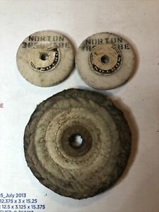NORTON 38G0M5BE GRINDING WHEEL 2” X 1/4” X 1/4” NOS Lot Of 2 W/ Polishing Wheel!