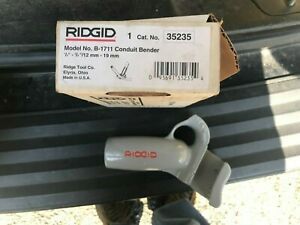 Ridgid B-1711 Heavy Wall Conduit Bender Bends 1/2&#034; (12 mm) to 3/4&#034; (19 mm) NIB