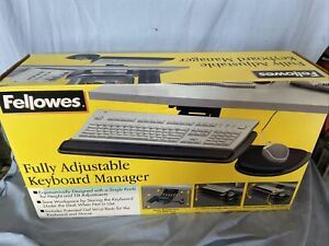 FELLOWES Underdesk KEYBOARD MANAGER Tray Mounts Desk Table 93841 NEW