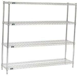 14&#034; x 60&#034; x 63&#034;, 4 Tier Adjustable Wire Shelving Unit, NSF Listed 14&#034;x60&#034;x63&#034;