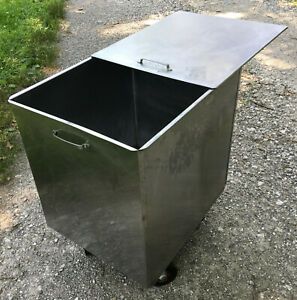 Bloomfield Mobile Stainless Steel Ingredient Bin 17x21x25h vintage cart 4 wheels