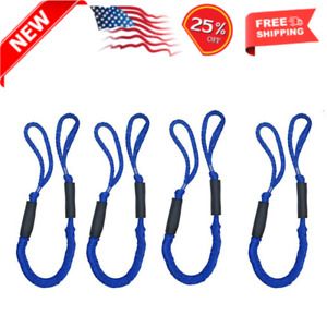 4 Pack Marine Bungee Dock Line Boat Mooring Rope Anchor Cord Stretch Blue New