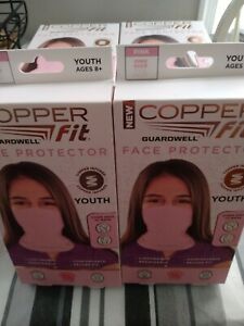 Lot of 10 New Copper Fit Guardwell Face Mask  Protector Pink Youth Kids