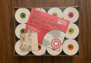 12-2 1/4&#034; Cash Register &amp; Add Rolls 130 ft. Perfect Print High Quality Case