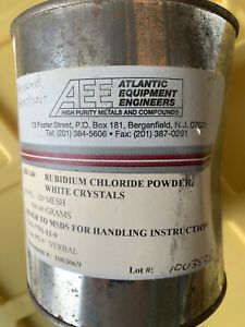 Rubidium Chloride, 99.9%,  400 grams.  New old stock. AEE High purity.