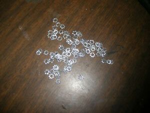 #4 lock washers, external tooth, zinc plated steel, 100 pieces