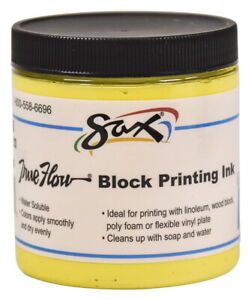 Sax True Flow Water Soluble Block Printing Ink, 8 Ounces, Primary Yellow