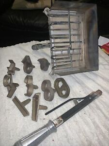Stone Mfg &amp; Supple Co. Porta-Brand Oven with 9 stamps And Handle
