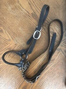 Unbranded Leather Cattle Show Halter With Chain Lead