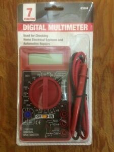 7 Function Digital Multimeter &amp; Battery Tester Harbor Freight *Sealed NEW*