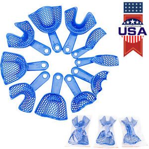 Dental Impression Trays Plastic-Steel Bite Registration Trays Upper &amp; Lower Set