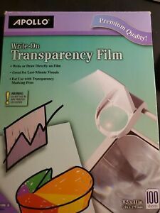 Apollo Write-on Transparency Film - Letter - 8.50&#034; X 11&#034; - 100 / Box - Clear