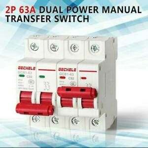 Dual Power Manual Transfer Switch For Generator Changeover Switch 400v 2P 63A