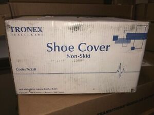 Case of 300 Tronex Single Use Blue Non-Skid Shoe Covers XL 7633B New Damaged Box