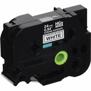 Brother HGES2515PK Black on White Extra-Strength Adhesive Label Tape - BRTHGES25