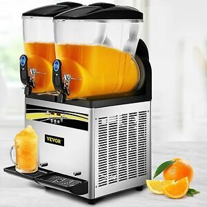 Commercial Slushy Machine, 2x15L Tank,Margarita Machine,1000W,25°F to 30°F