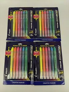 Lot of 4, 6 pack Highlighters Pilot Precise Marklighter2 Dual Tip