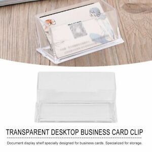 Clear Desktop Business Card Holder Display Stand Acrylic Plastic Desk Shelf