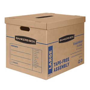 Bankers Box SmoothMove Classic Moving Boxes, Tape-Free Assembly, Easy Carry 21 x