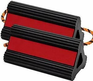 Valup Wheel Chocks - Car and RV Rubber Block - Long Connecting Rope - Heavy Duty