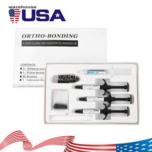 AZDENT Dental Light Curing Bondable Adhesive System Syringes Kits For Brackets