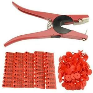 Cattle Ear Tags Livestock Animal Ear Tagging Pliers With Numbered 001-100 Packs