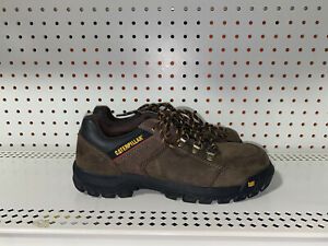 Caterpillar Extension Mens Leather Steel Toe Work Shoes Size 8.5 M Brown