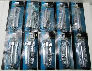 10 Piece Lot Ultra 6&#034; Zinc Plated Chain Bolt Lock Assembly Door