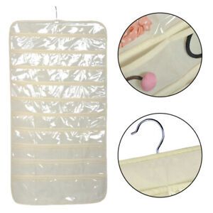 Jewellery Hanging Organiser Double-Sided 80 Pockets Wardrobe Storage Bags BH US