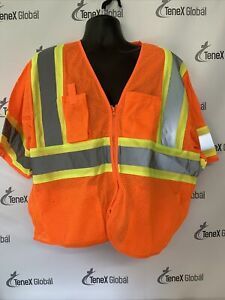 Zippered Orange Safety Vest F-10