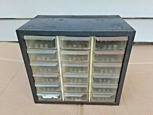VINTAGE METAL 18 DRAWER NUT/BOLT SMALL PARTS STORAGE CABINET BIN ORGANIZER