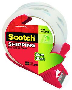 3450S-RD SureStart Shipping Packaging Tape, Clear, 1.88-In. x 38.2-Yd. -
