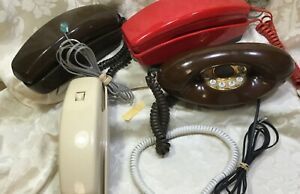 VTG,LOT,GTE RED TELEPHONE.GENIE LANDLINE,RADIO SHACK,STROMBERG,WALL ROTARY PHONE