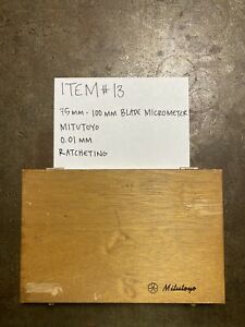 Mitutoyo 75-100 MM Ratcheting Blade Micrometer