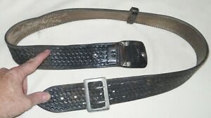 Safety Speed Holster Co. sz40 Sam Browne Basketweave Leather Belt Police/Sheriff
