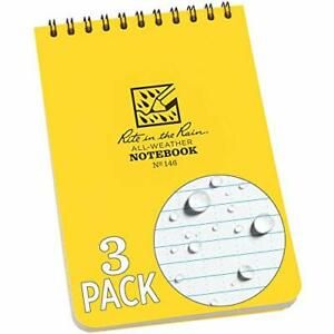Rite in the Rain Weatherproof Top Spiral Notepad, Yellow Cover, Universal Patter