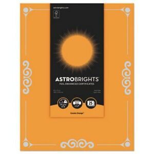Foil Enhanced Certificates, 8 1/2&#034; x 11&#034;, Cosmic Orange, 25/Pack (WAU91098)