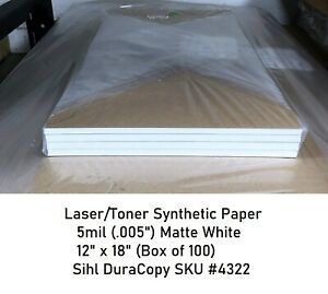 Revolution Laser Print Synthetic Paper DuraCopy™ 5 Mil C2S 12&#034; x 18&#034; (100 pack)
