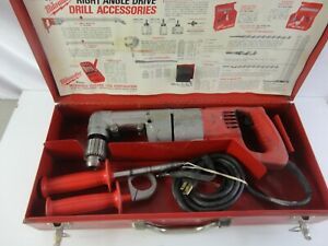 VTG Milwaukee 1001-1 Heavy-Duty 1/2” 120 V Corded Right Angle Drill w Metal Case