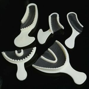 10/30/50Pcs Disposable Bite Registration Dental Impression Triple Trays 5 Sizes
