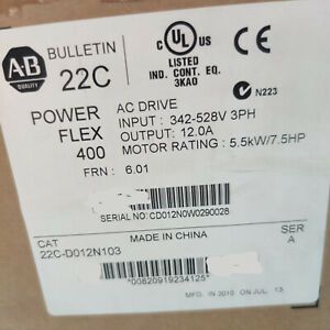 One New PowerFlex400 AC DRIVE 22C-D012N103 342-528V 3PH 12.0A 5.5KW/7.5HP