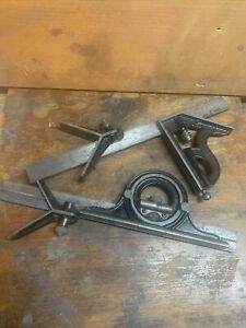 STARRETT 12&#034; RULE~COMBINATION SQUARE~PROTRACTOR W/LEVEL &amp; CENTER HEAD ~MACHINIST