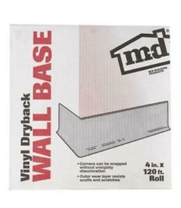 M-D Building Products 75507 Wall Base, White, 4 in X 120 ft